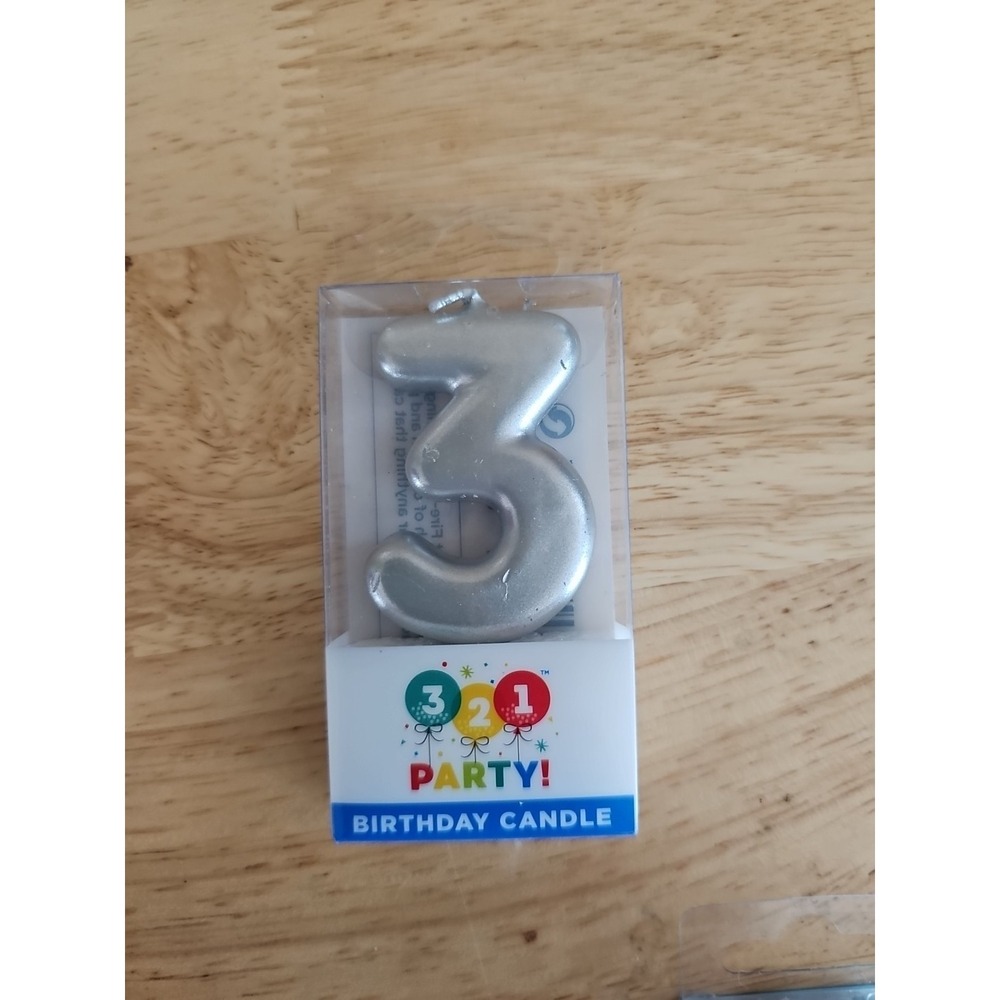Number 3 Birthday Candle, 2" Tall